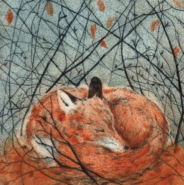 Resting Fox Card