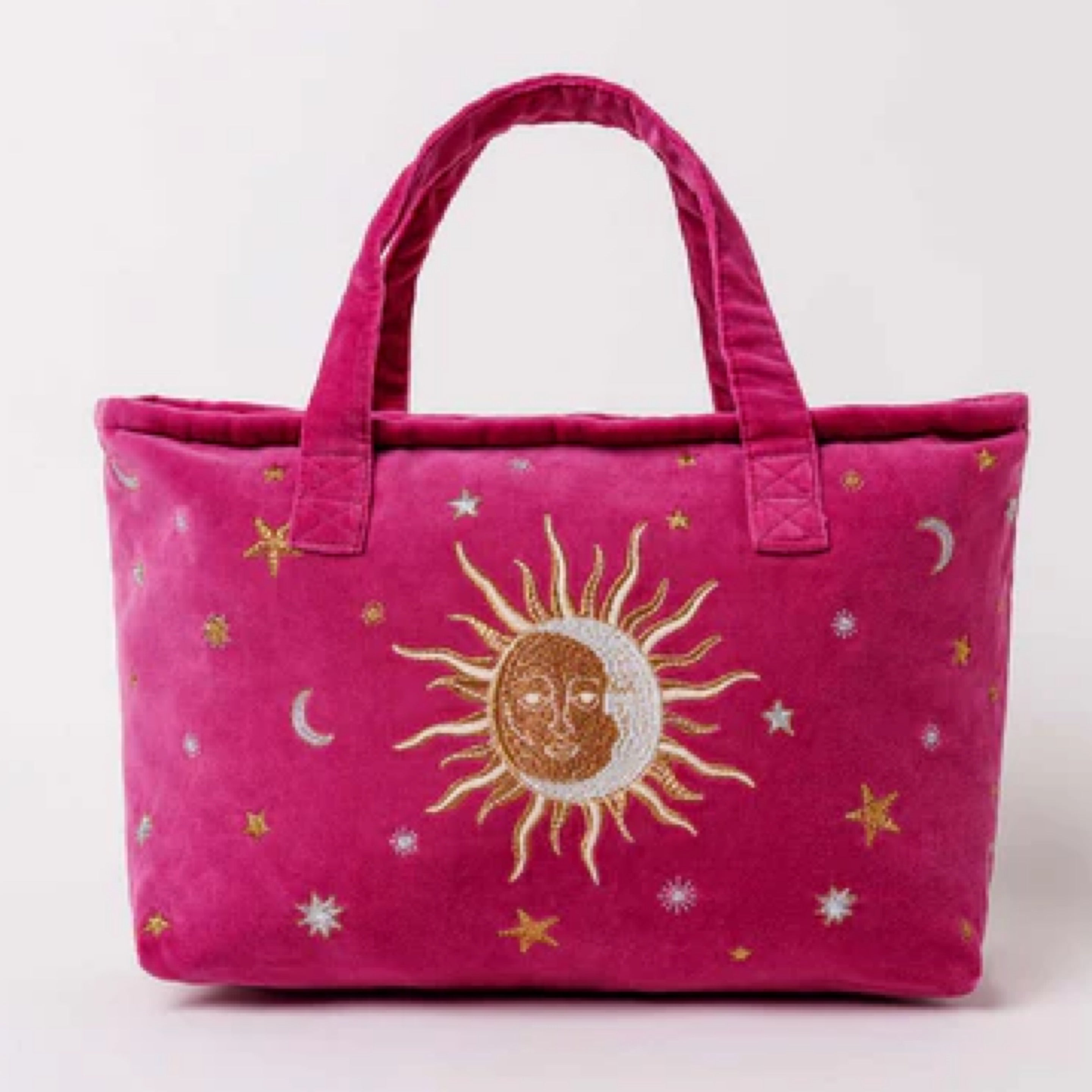 Elizabeth Scarlett Fuchsia Velvet Day Bag