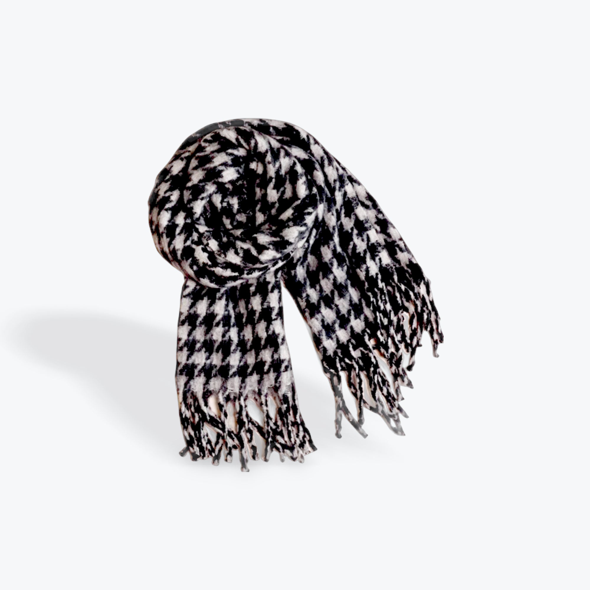 Black and White Houndstooth Scarf