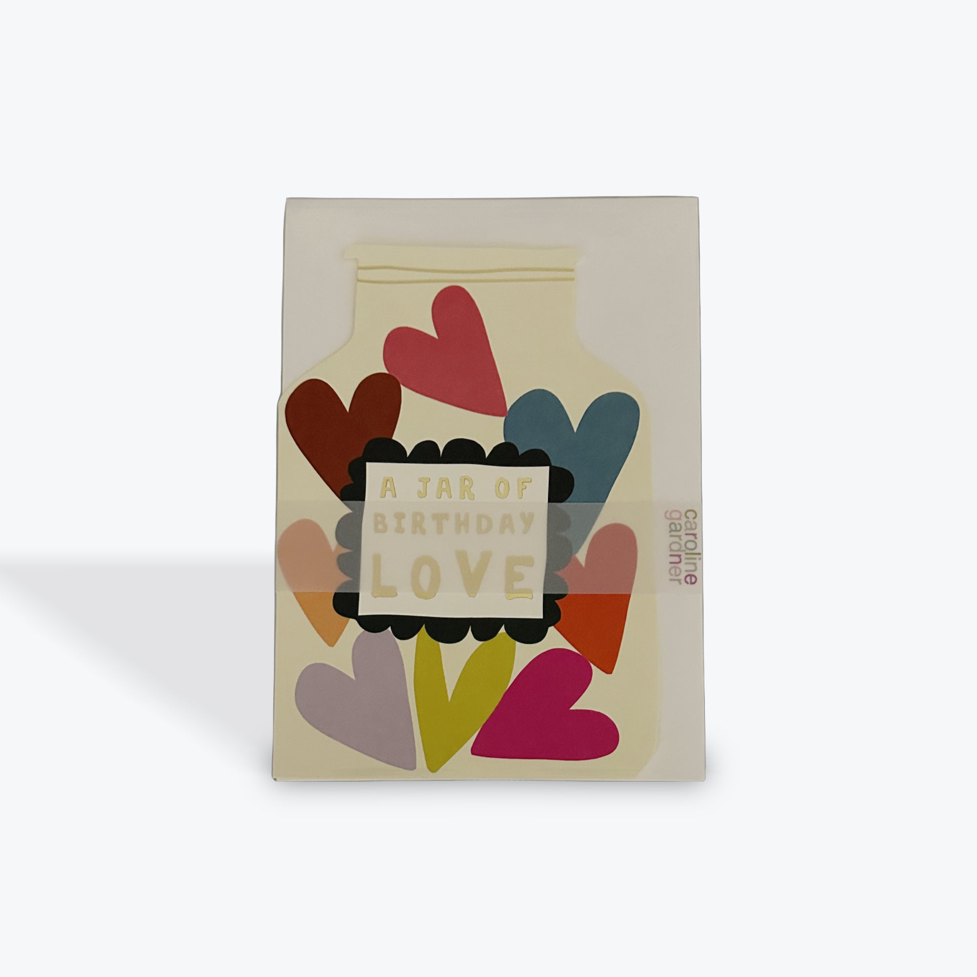 A Jar of Birthday Love Hearts in Jar card