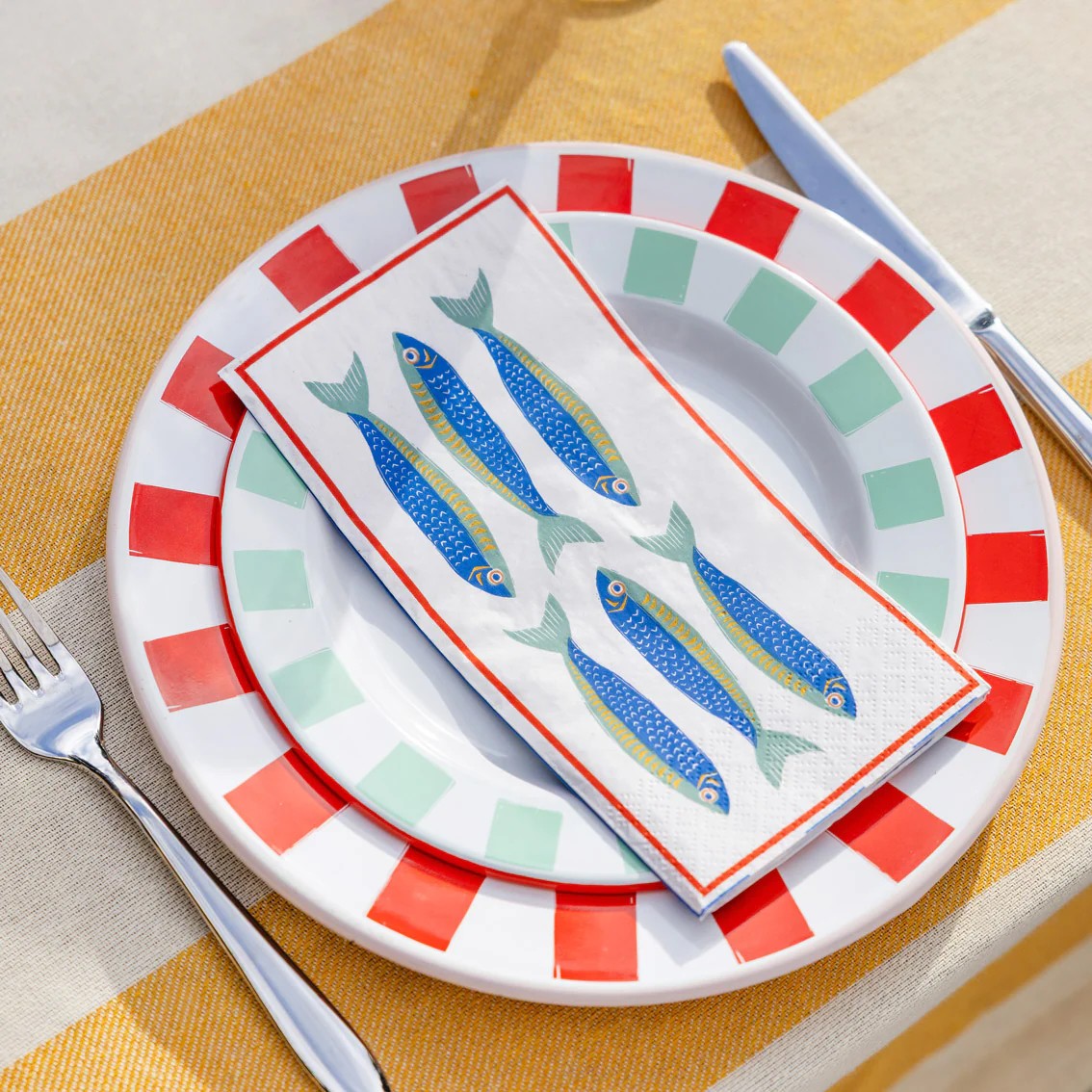 Fish Long Lunch Paper Napkins