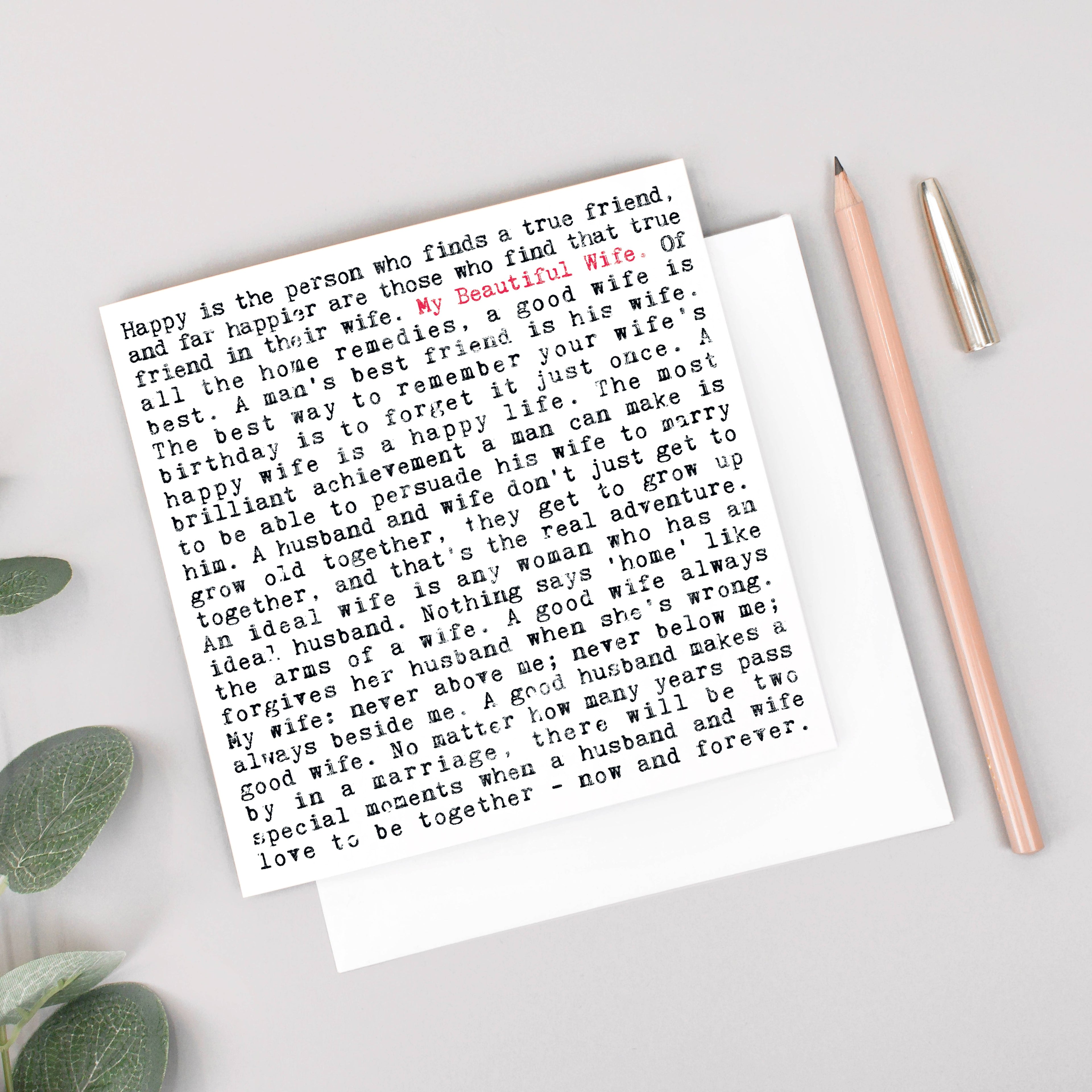 Wife Quotes Card For Her From Husbands