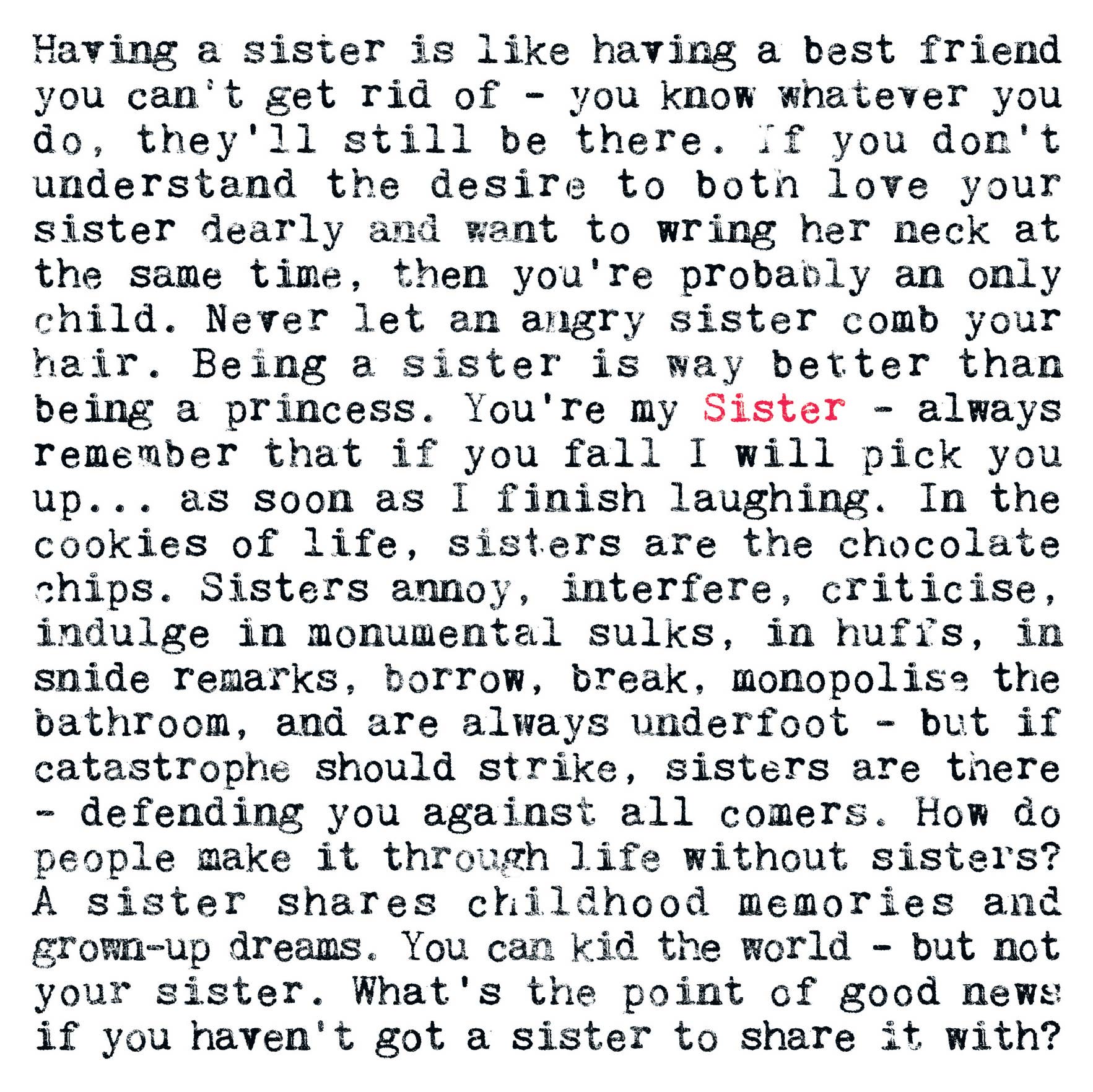 Sister Quotes Card For Her