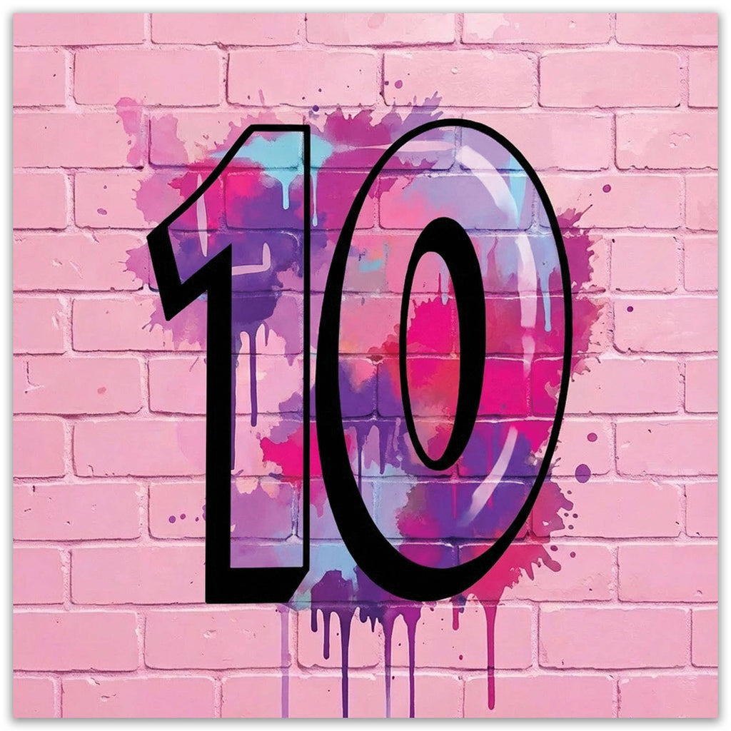 Age 10 Graffiti Style Birthday Card