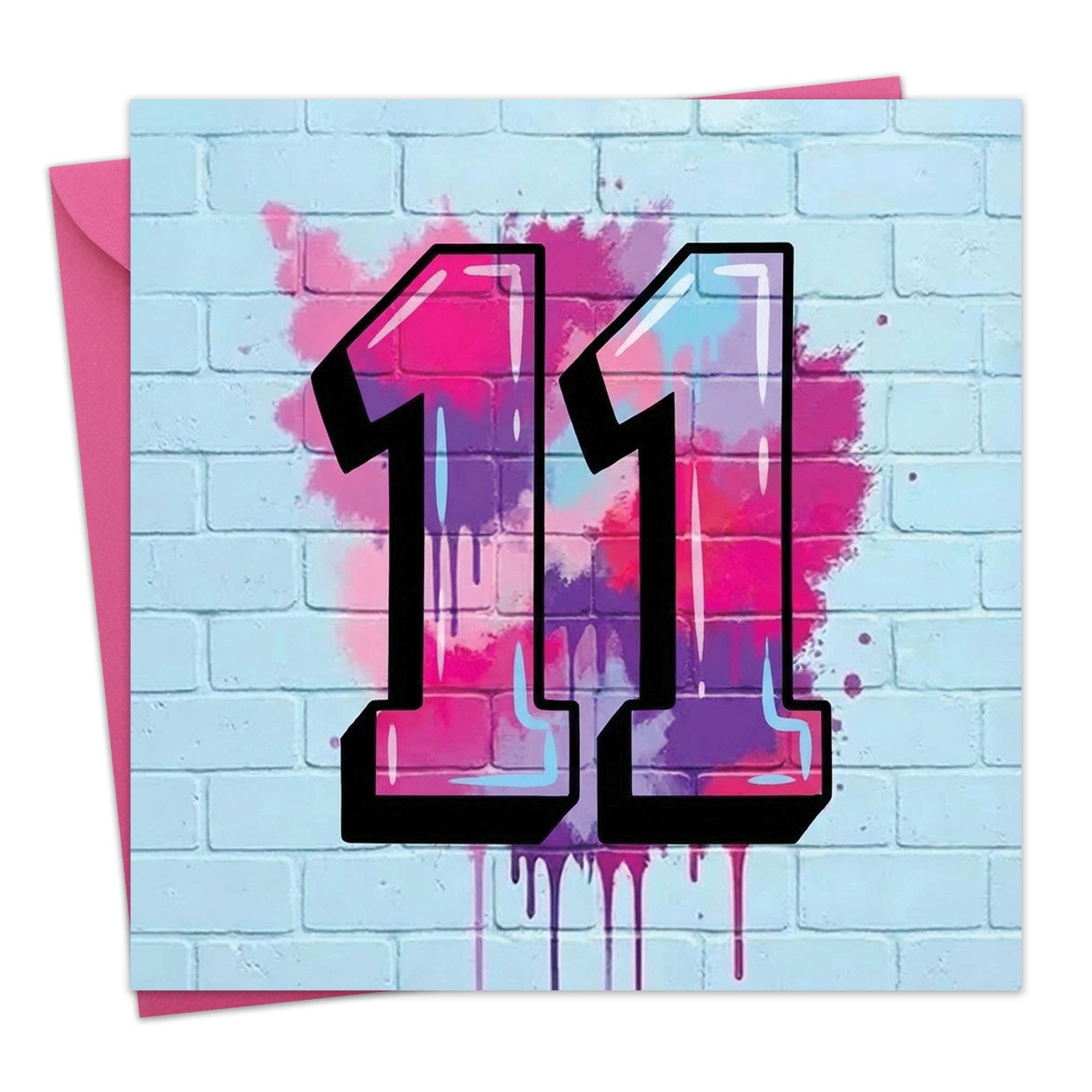 Age 11 Graffiti Style Birthday Card