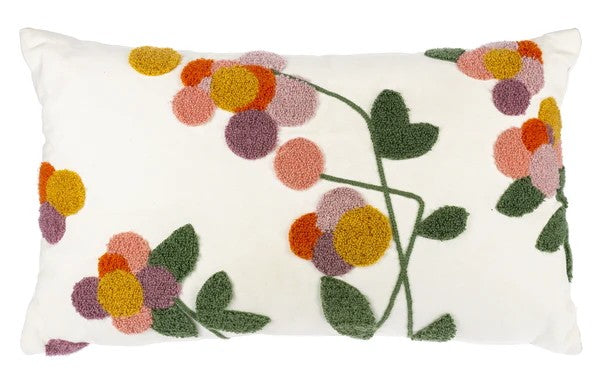 Rectangular Tufted Floral Cushion