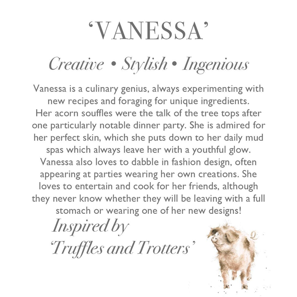 Wrendale Designs Vanessa the Pig Plush Soft Toy