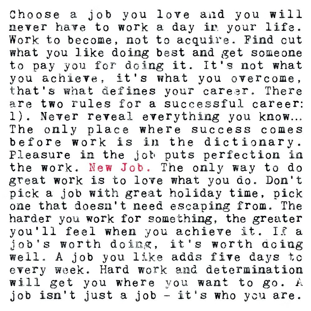 New Job Wise Words Quote Card