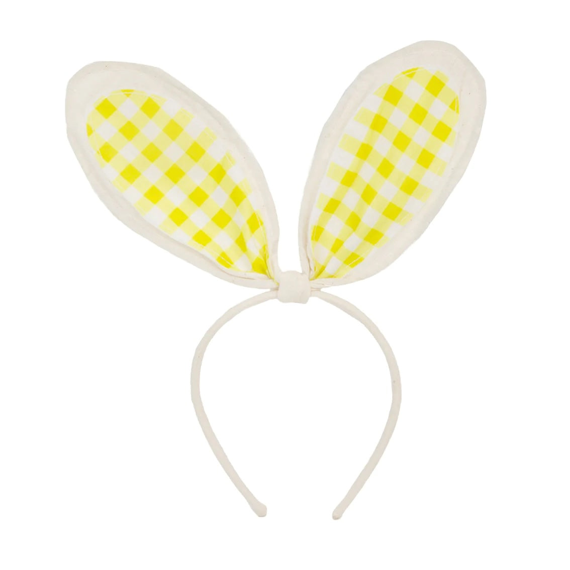 Talking Tables Yellow Gingham Bunny Ears Headband