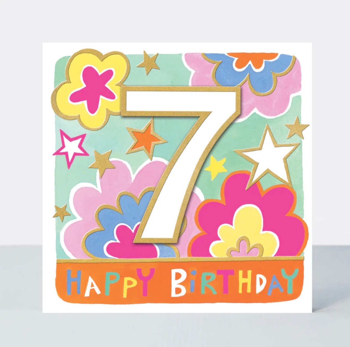 Age 7 - Cloud Bursts Birthday Card
