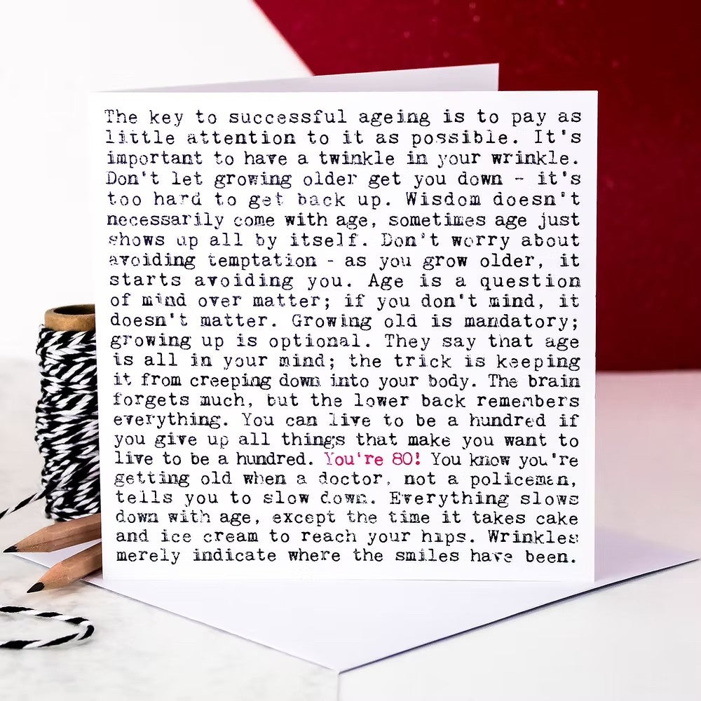 80-th Birthday Card with Quotes