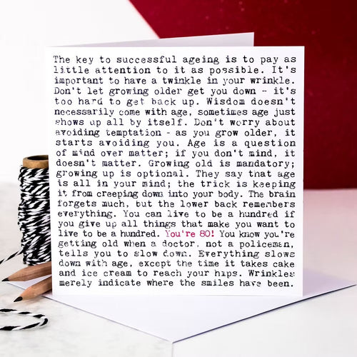 80-th Birthday Card with Quotes