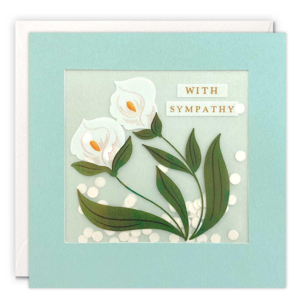 Lilies Confetti Sypmathy Card - Paper Shakies
