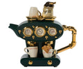 Large Handmade Green Double Espresso Teapot