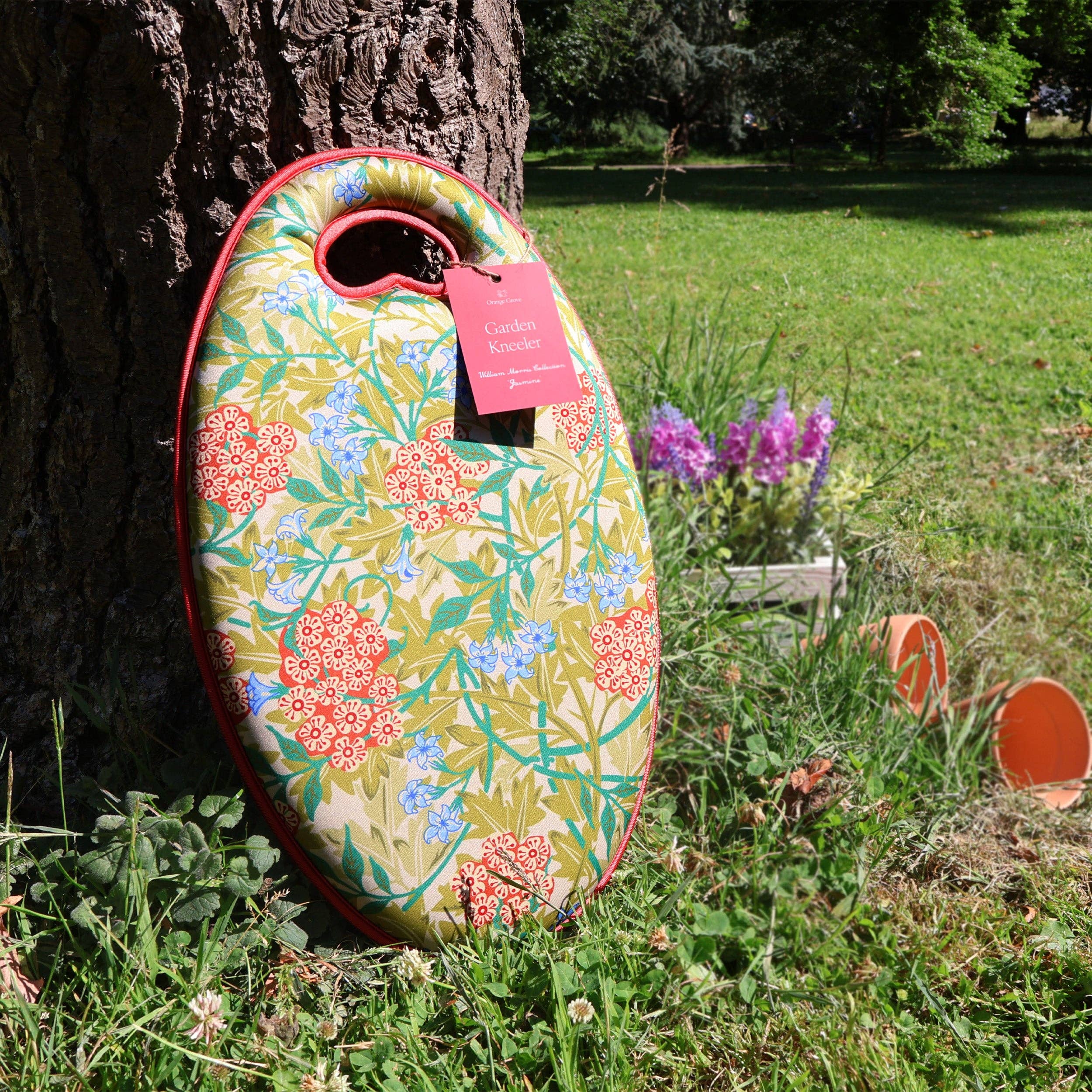 Orange Grove Garden Kneeler - William Morris Design - Padded Memory Foam