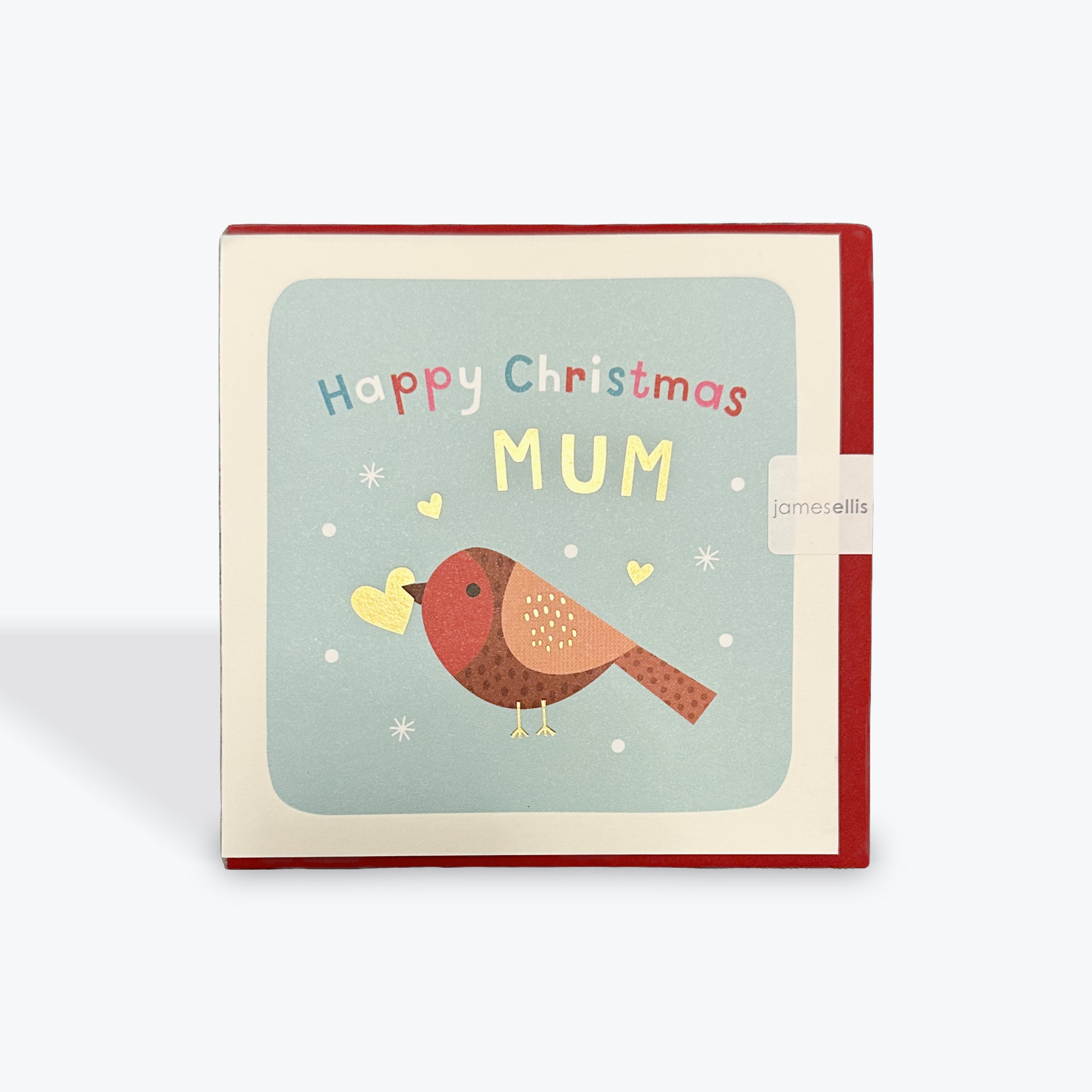 Mum Robin Christmas Square Peg Card