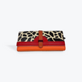 Soruka Wallet and Card Holder - Orange & Red with Animal Print