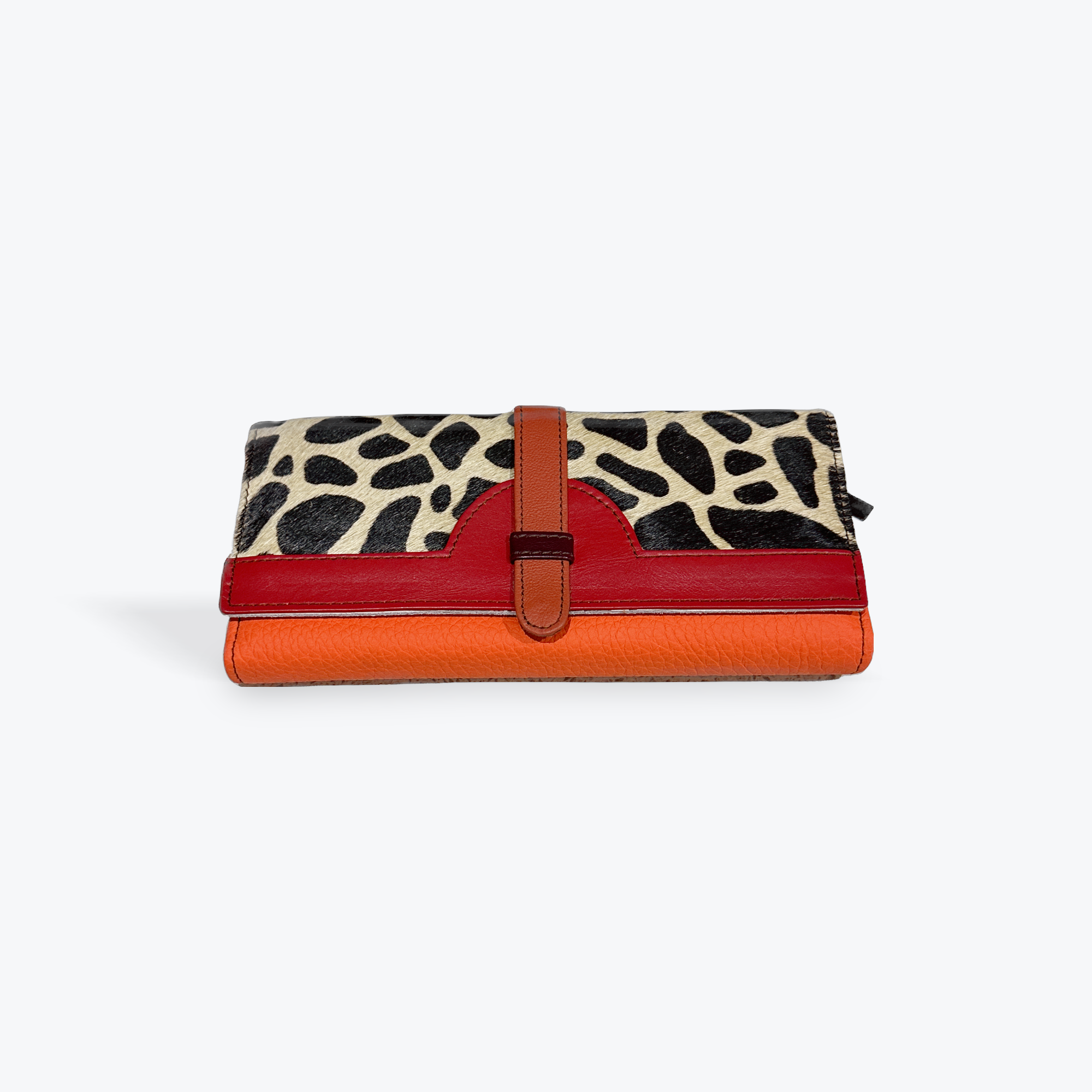 Soruka Wallet and Card Holder - Orange & Red with Animal Print