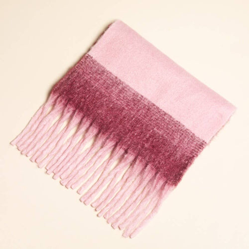 Burgundy and Pink Abstract Winter Scarf