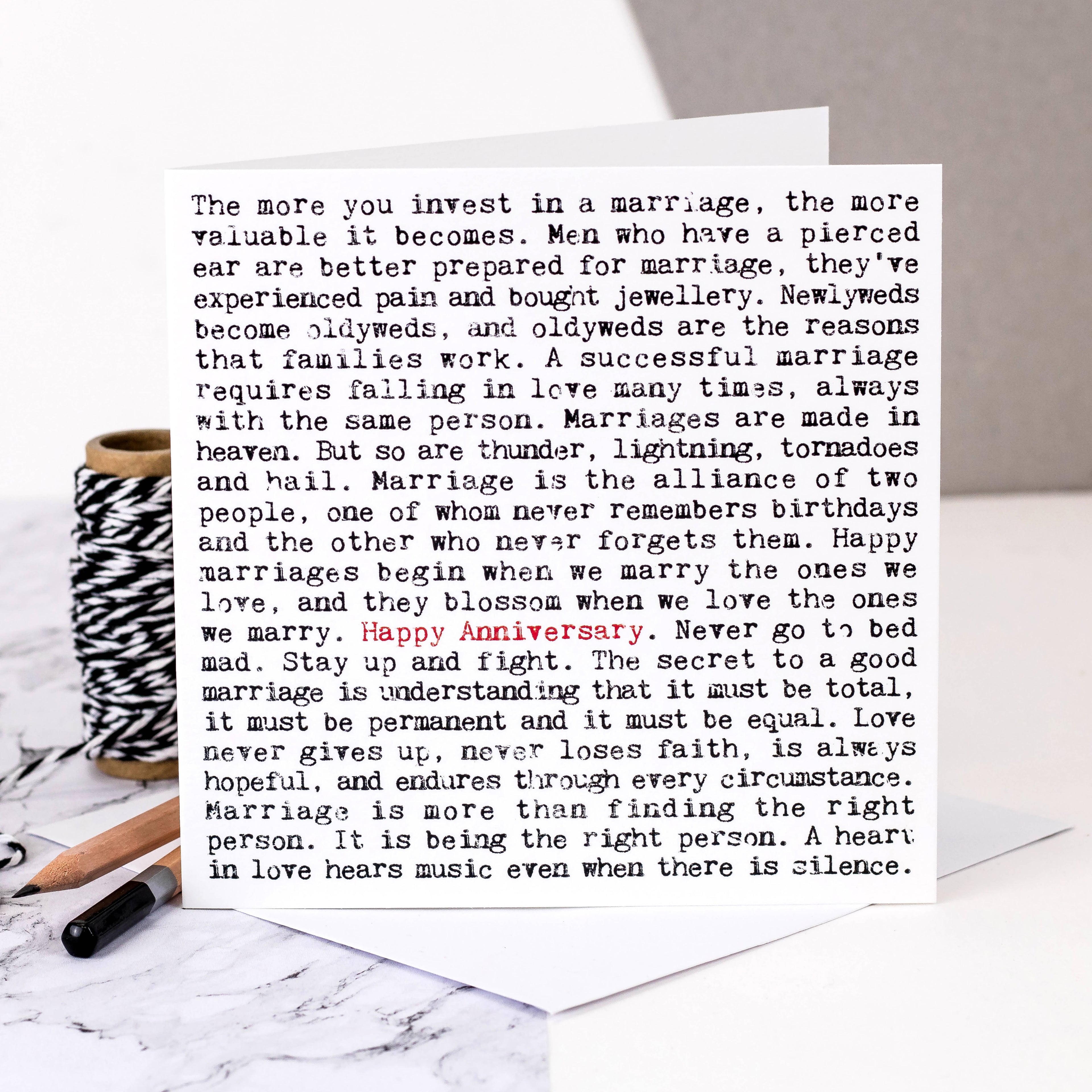 Anniversary Romantic Quotes Greeting Card