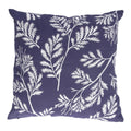 Gisela Graham Indigo Embroidered Fern Cushion