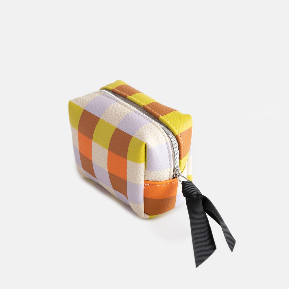 Multi Check Ultra Mini Cube Cosmetic Bag