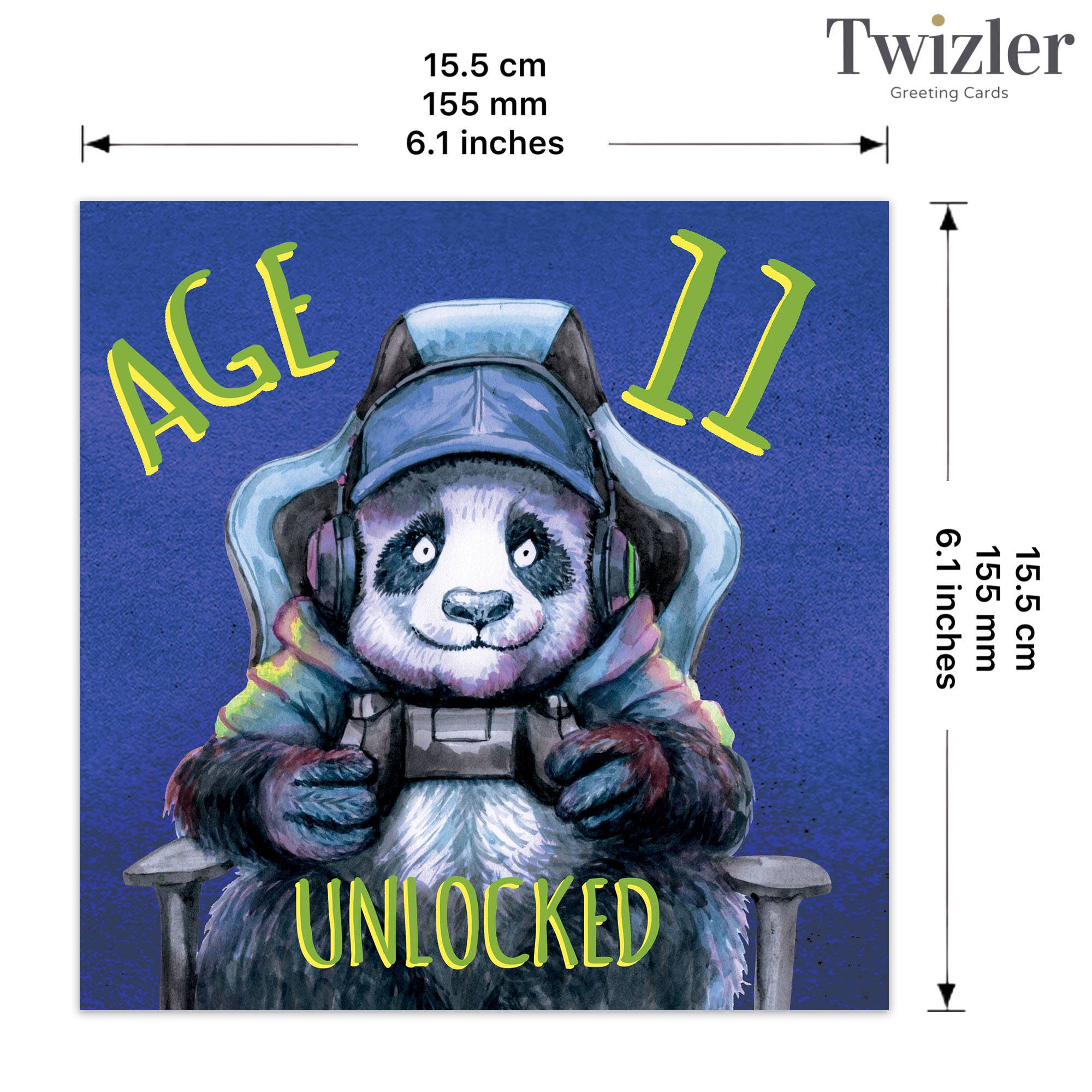 Age 11 Birthday Card - Gaming - Panda