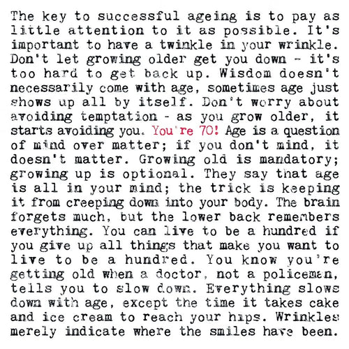70th Birthday Card with Quotes