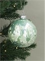Pearl Sage Green Bauble with Snowdrops and Ivy