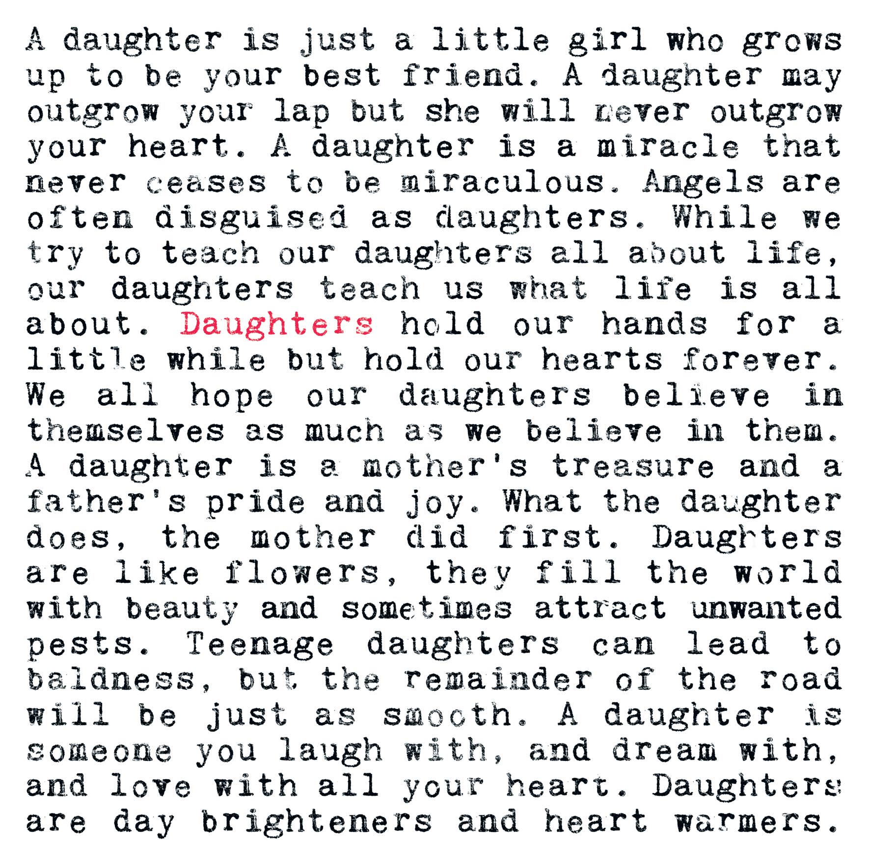 Daughter Quotes Card For Her
