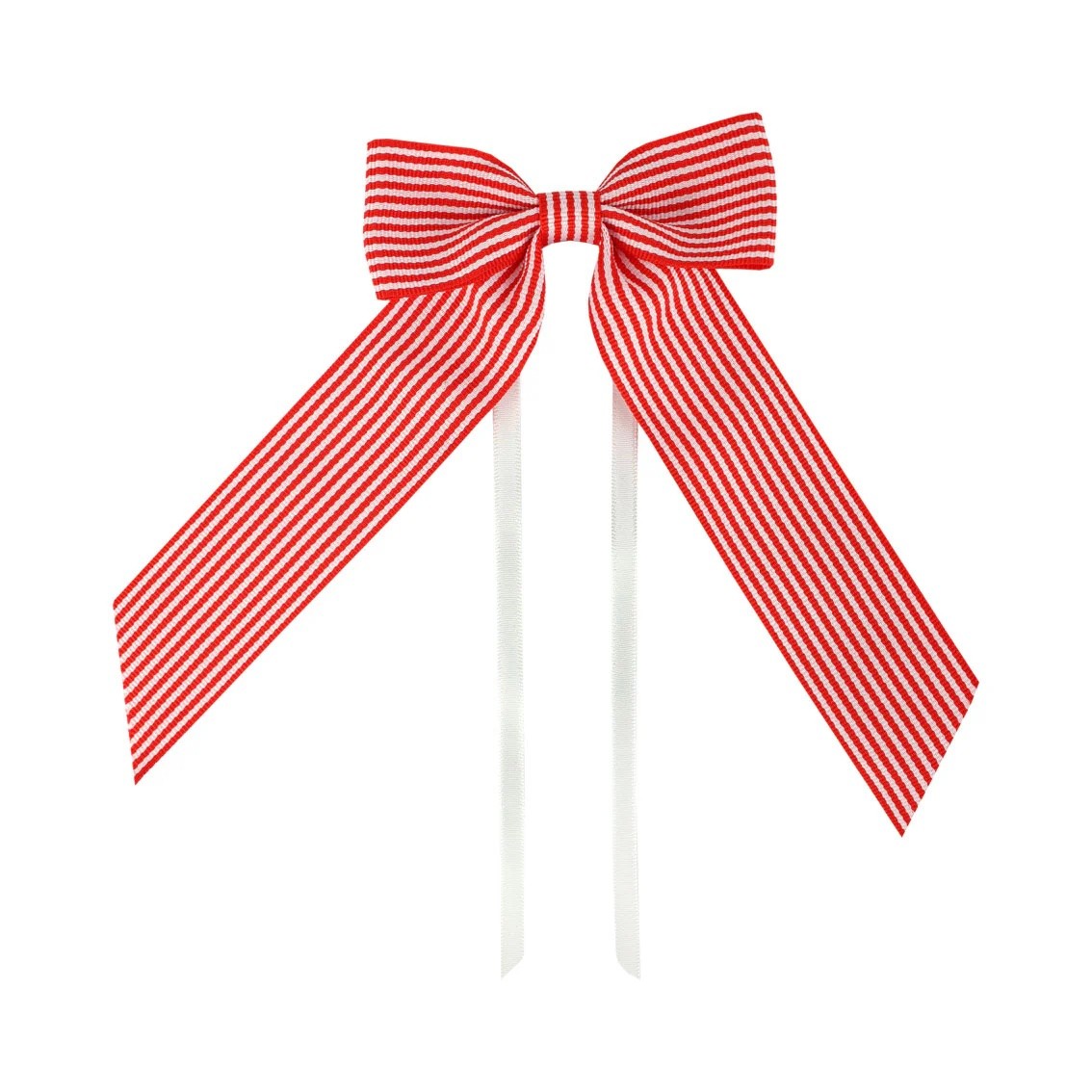 Red and White Stripe Bow