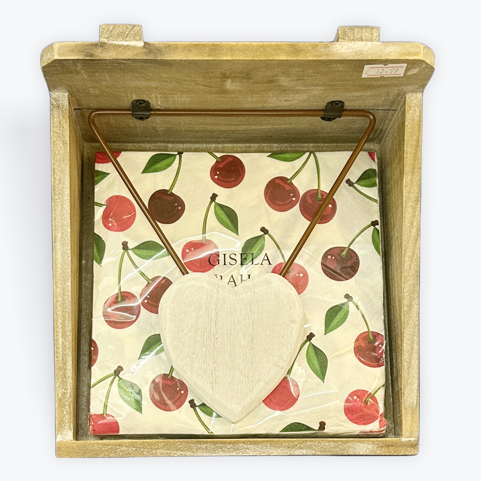 Napkin Holder With Heart Embelishment
