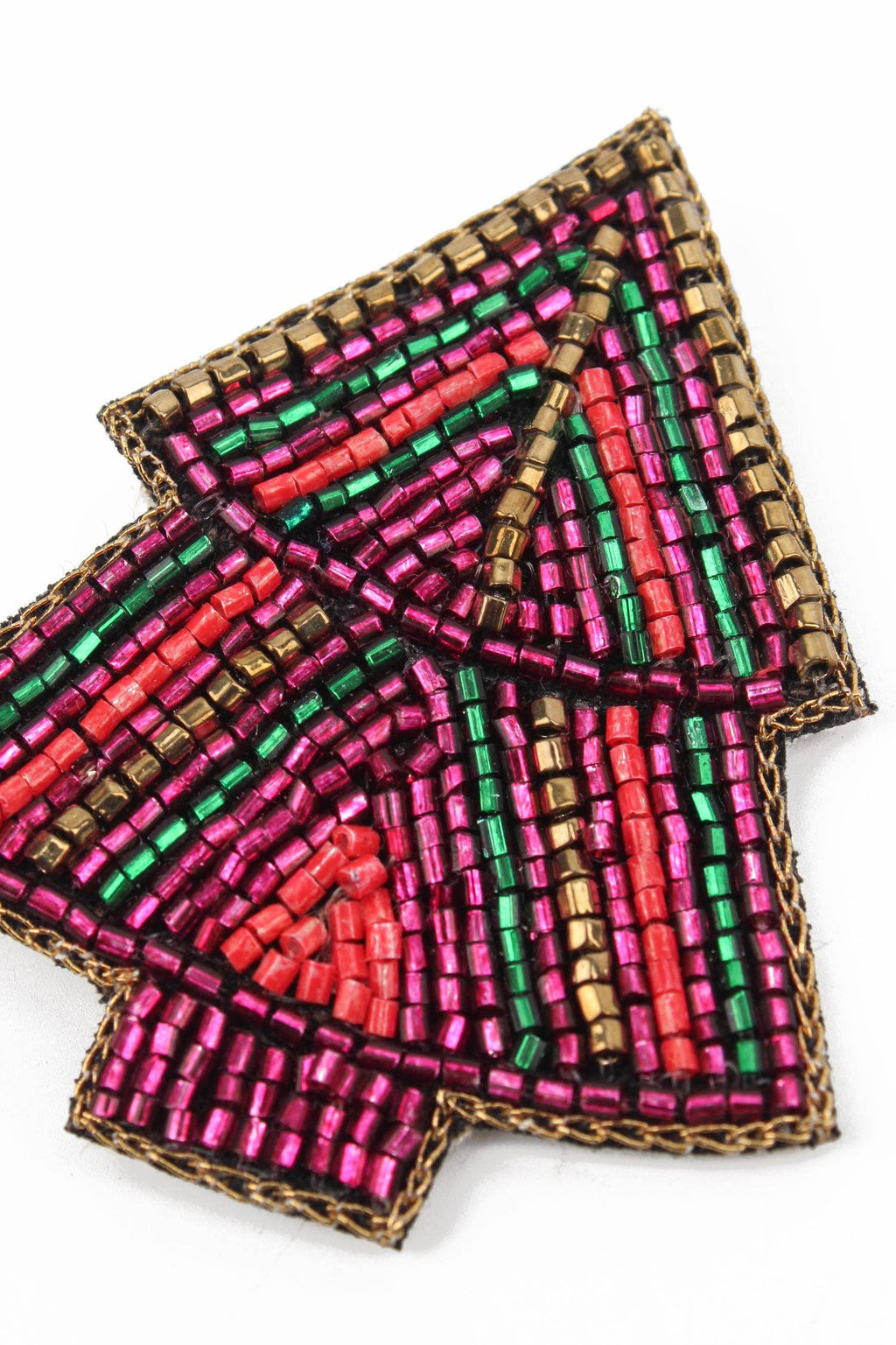 Multi Stripe Christmas Tree Brooch