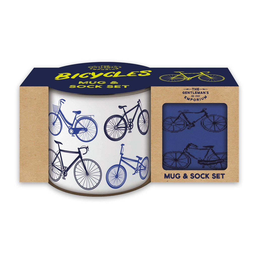 Gentleman's Emporium Enamel Bicycles Mug & Sock Set