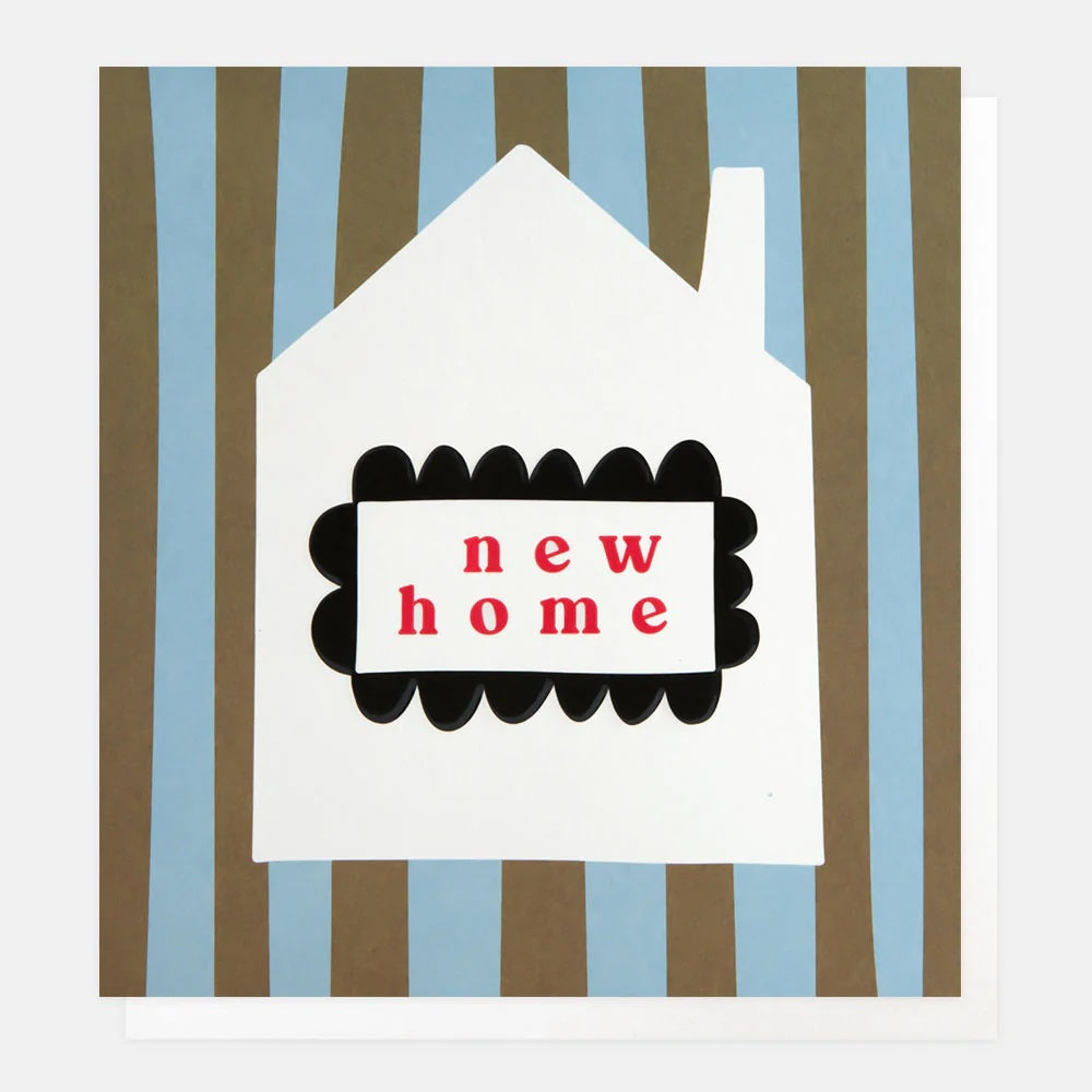 Caroline Gardner Blue/Khaki Stripe New Home Card