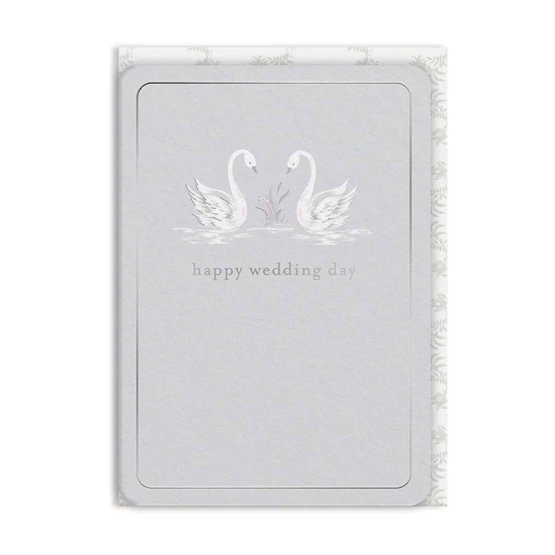 Wedding Day Swans Greeting Card