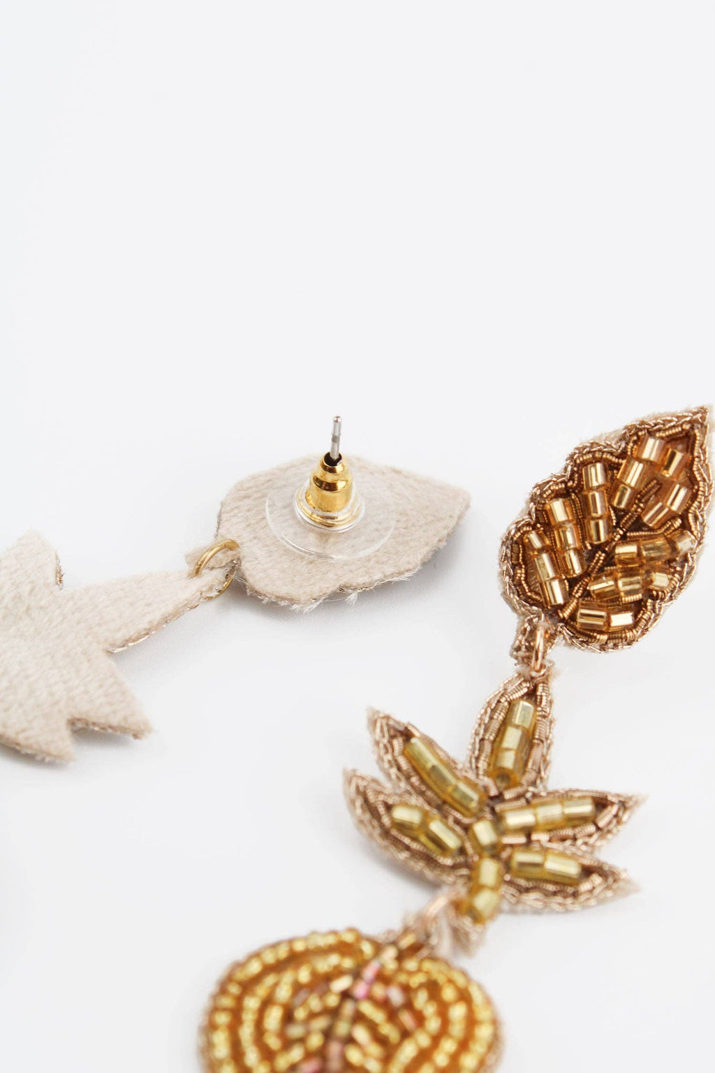 Gold Leaf Triple Earrings