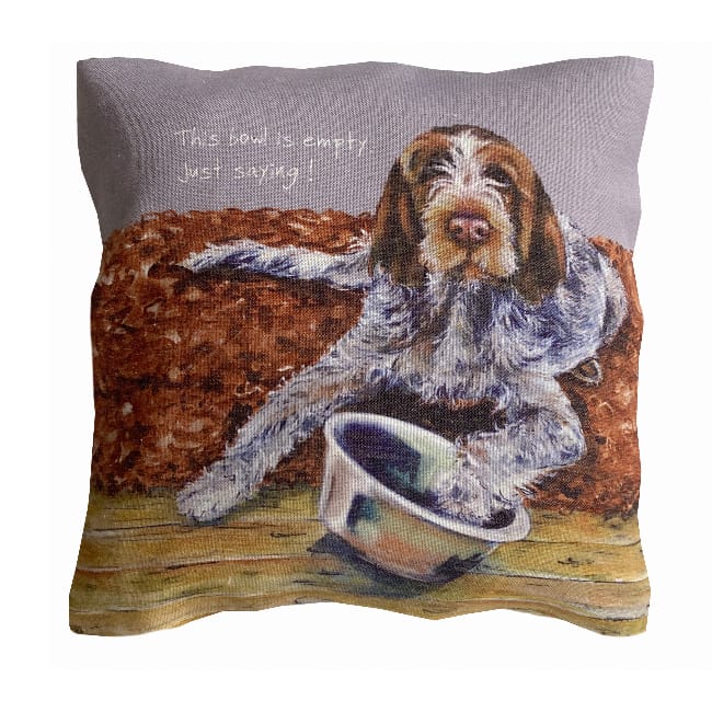 Little Dog Laughed Italian Spinone Empty Bowl Cushion