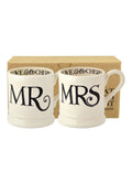Emma Bridgewater Black Toast 'Mr & Mrs' Set of 2 1/2 Pint Mugs Boxed