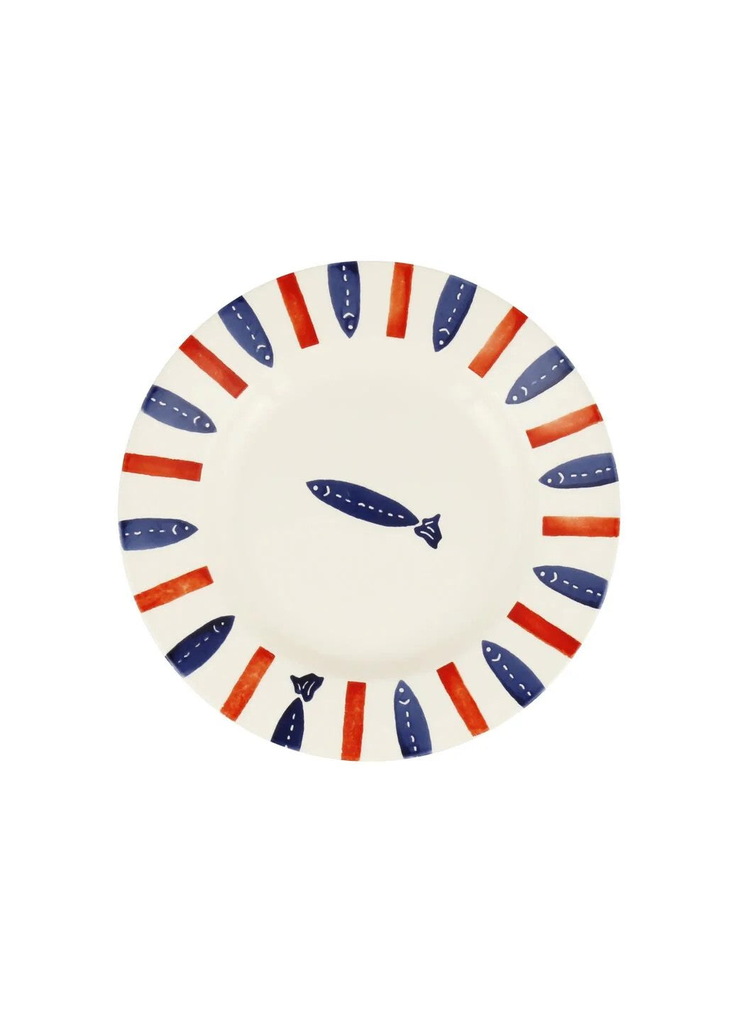 Emma Bridgewater Seafood Stripe Medium Dinner Plate, 8.5 Inch