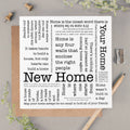 New Home Card, Typographic Word Cloud Design