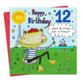 Age 12 Children's Birthday Card - French Frogs