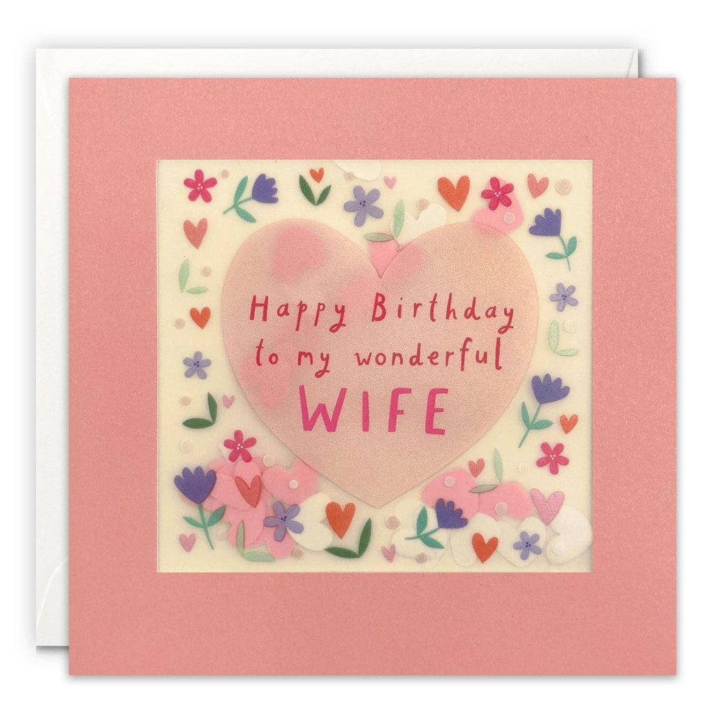 Wife Heart Confetti Birthday Card - Paper Shakies
