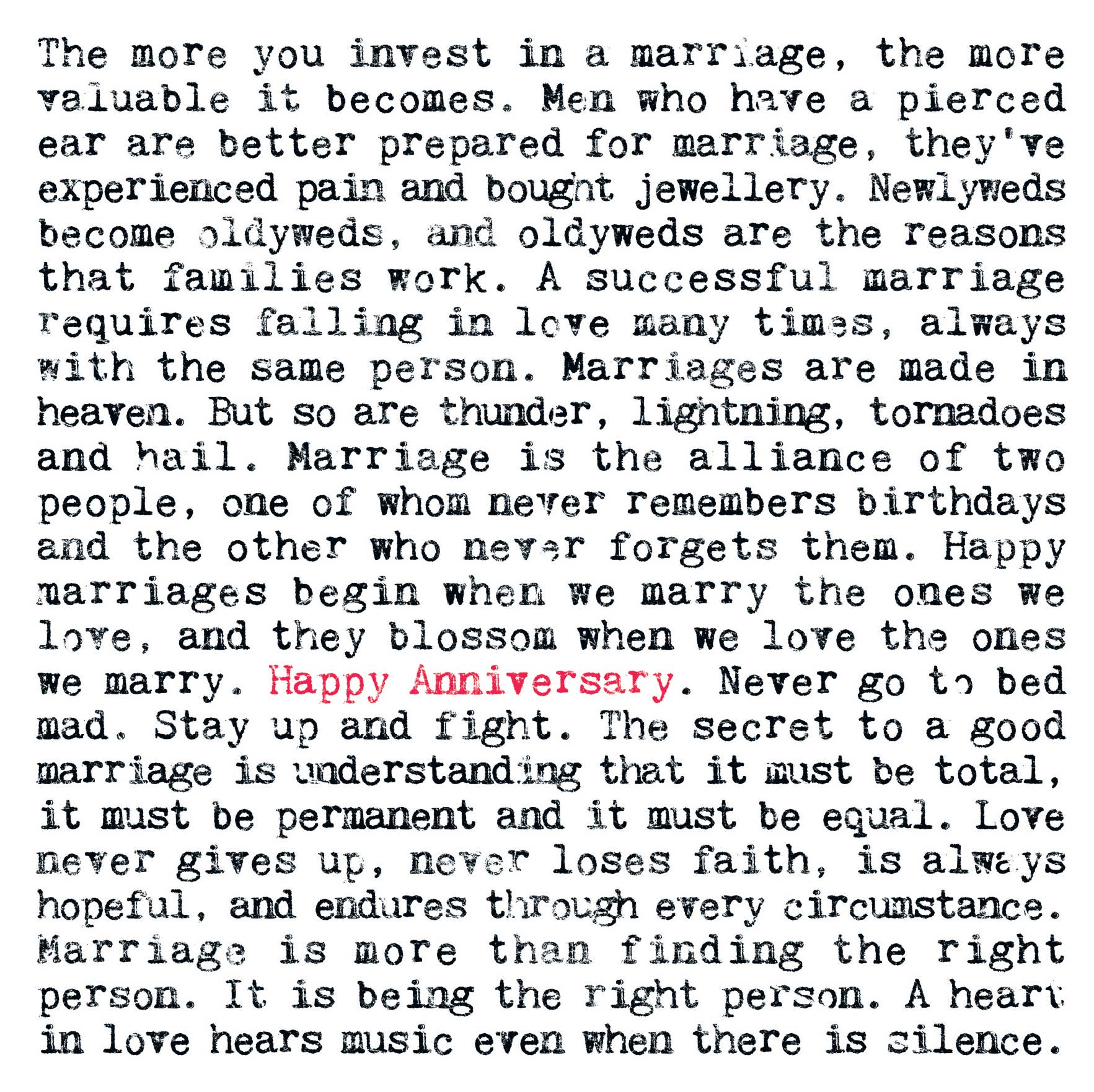 Anniversary Romantic Quotes Greeting Card