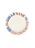 Emma Bridgewater Red & Blue Toast Medium Dinner Plate, 8.5 Inch