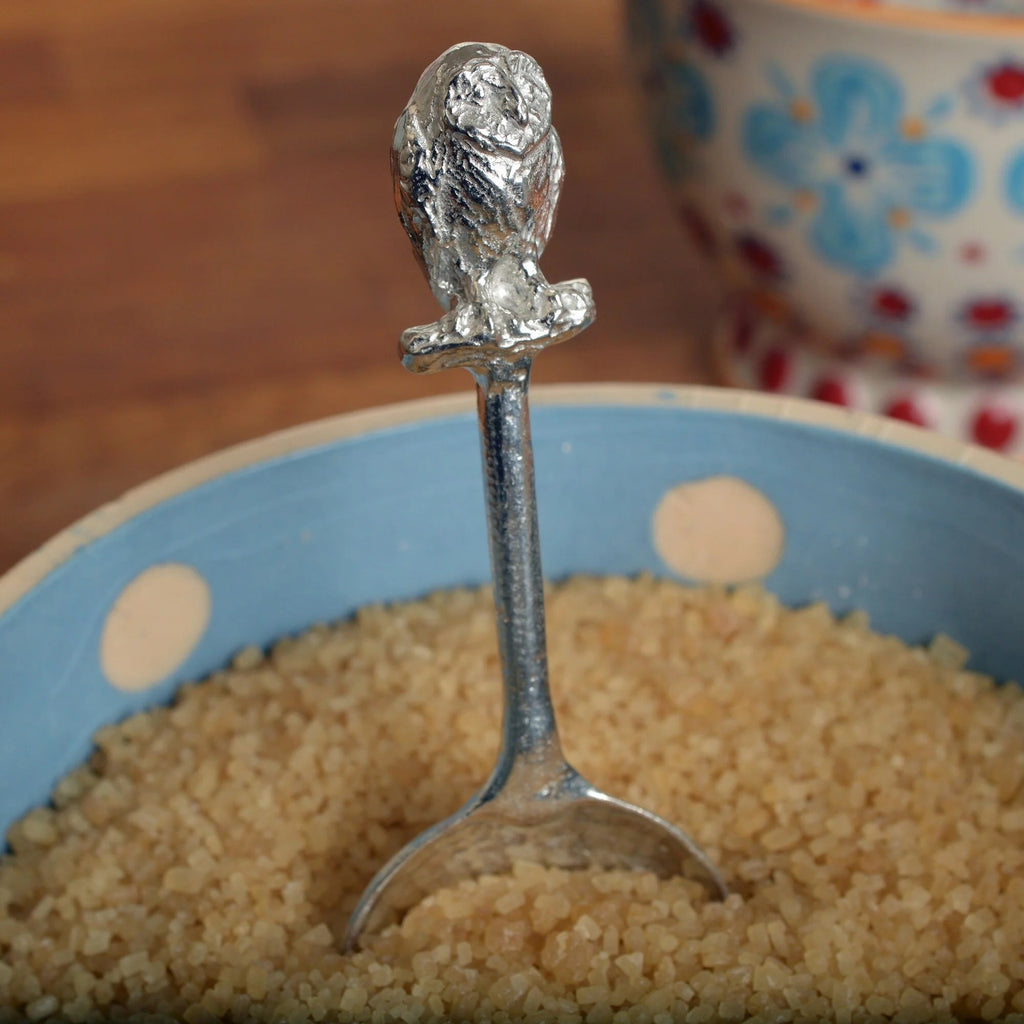 Owl Pewter Small Sugar Spoon