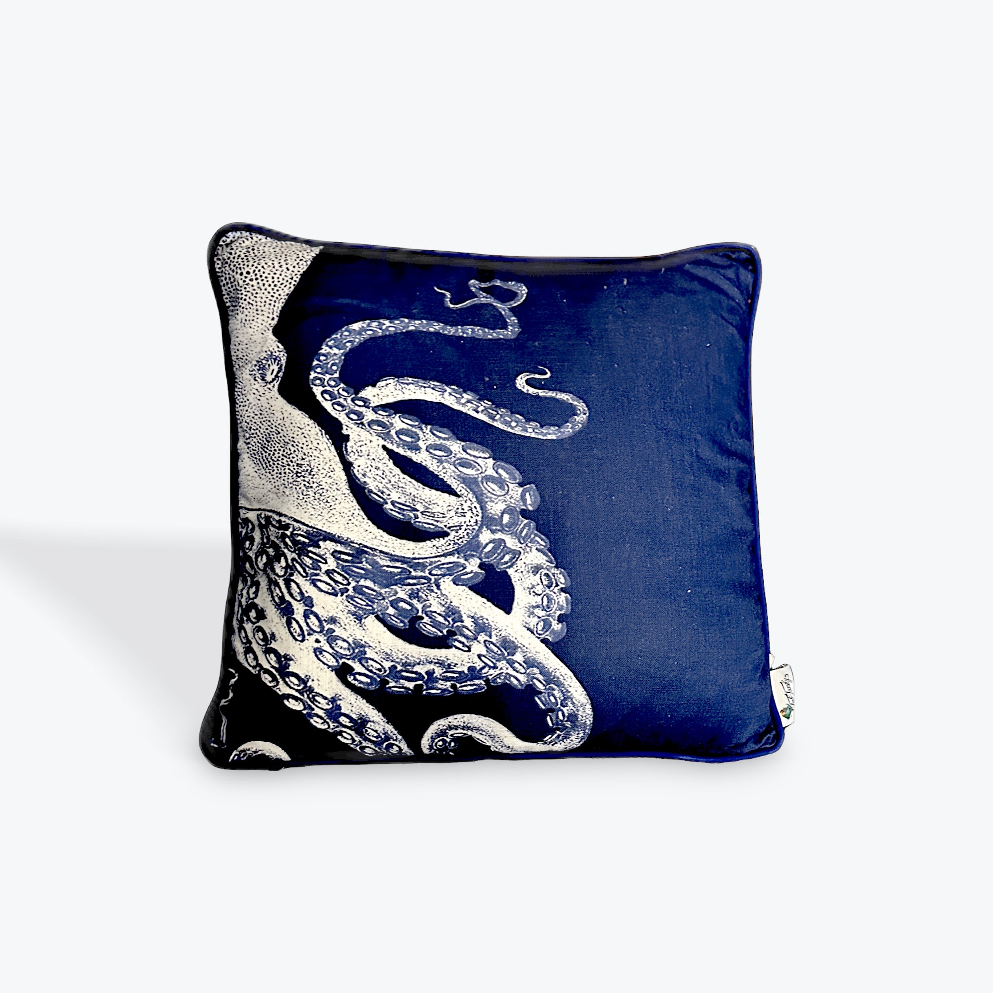 Half Octopus Blue Cushion