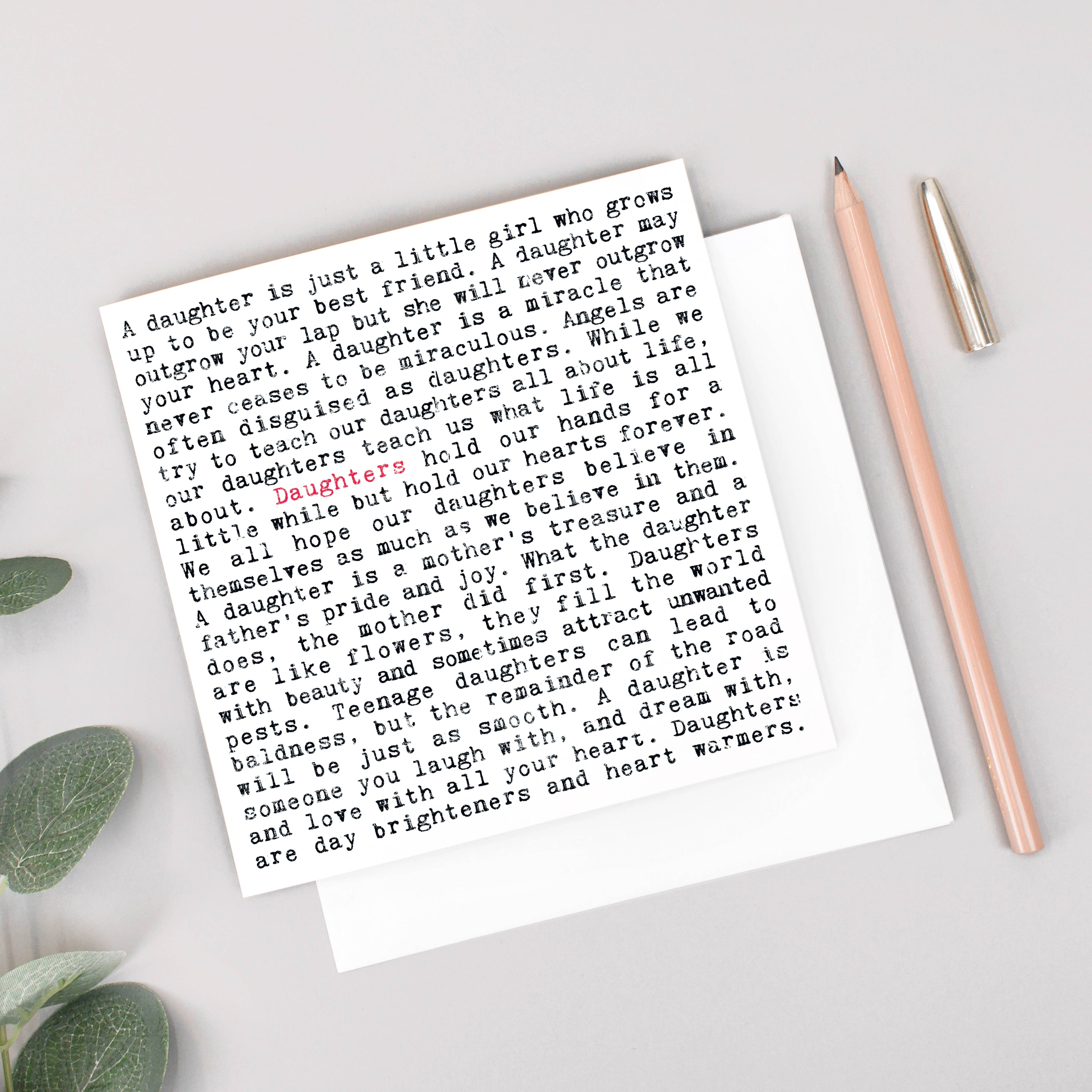 Daughter Quotes Card For Her