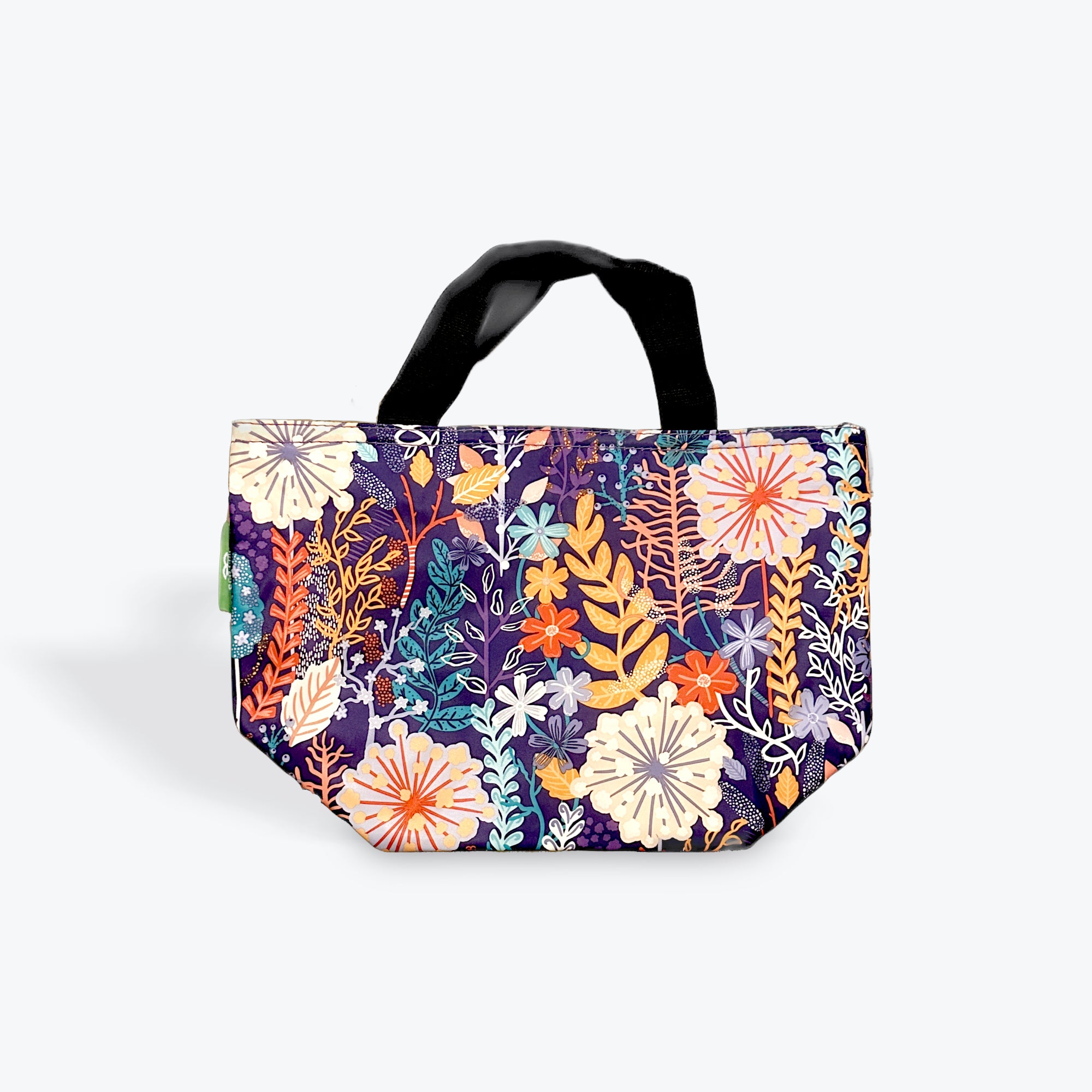 Foldable Lightweight Lunch bag - Deep Sea Flower