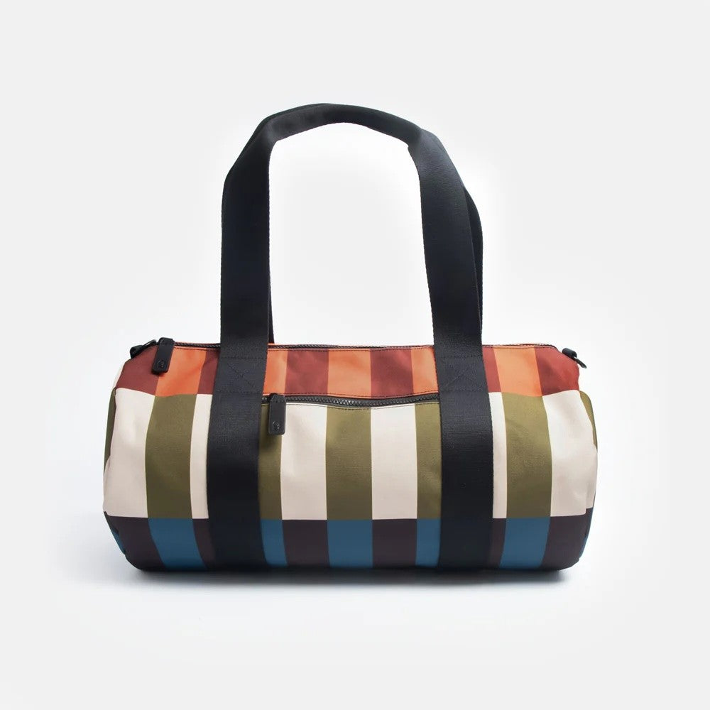 Retro Stripe Duffel Gym Bag